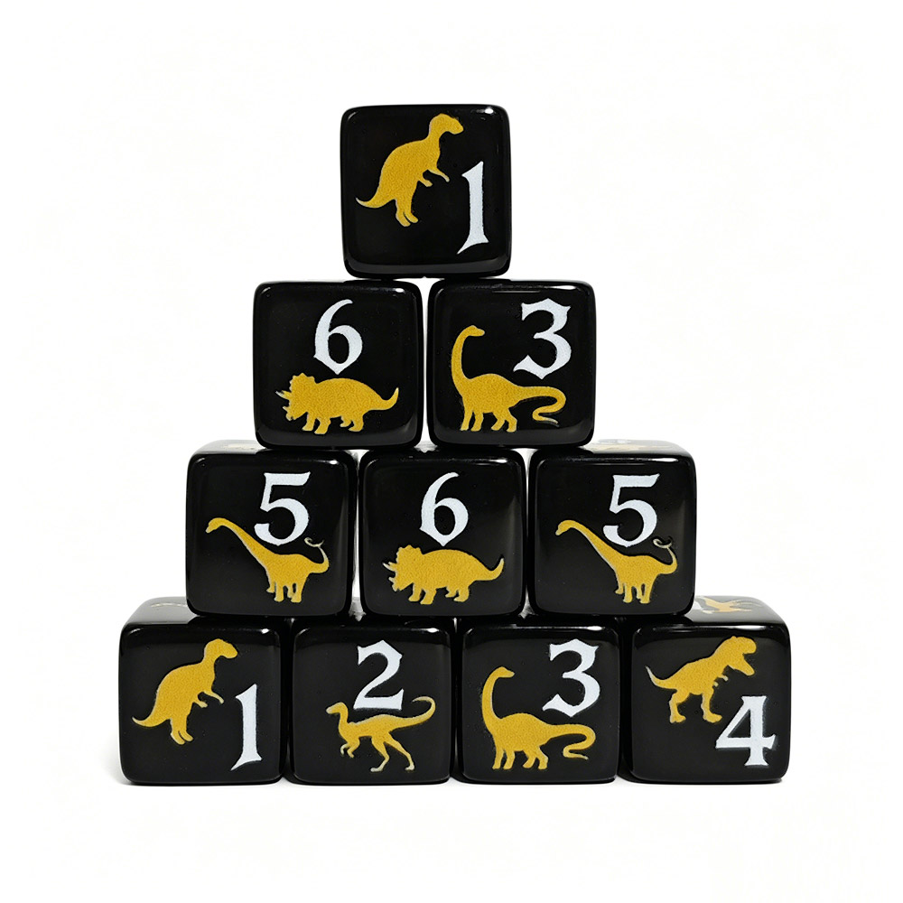 12PCS Black & Yellow Dinosaur  - đánh giá và giá Board Game Print