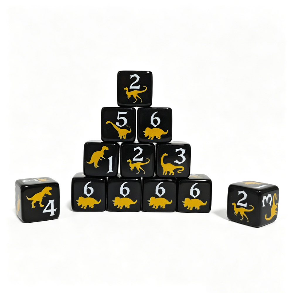 12PCS Black & Yellow Dinosaur  - đánh giá và giá Board Game Print