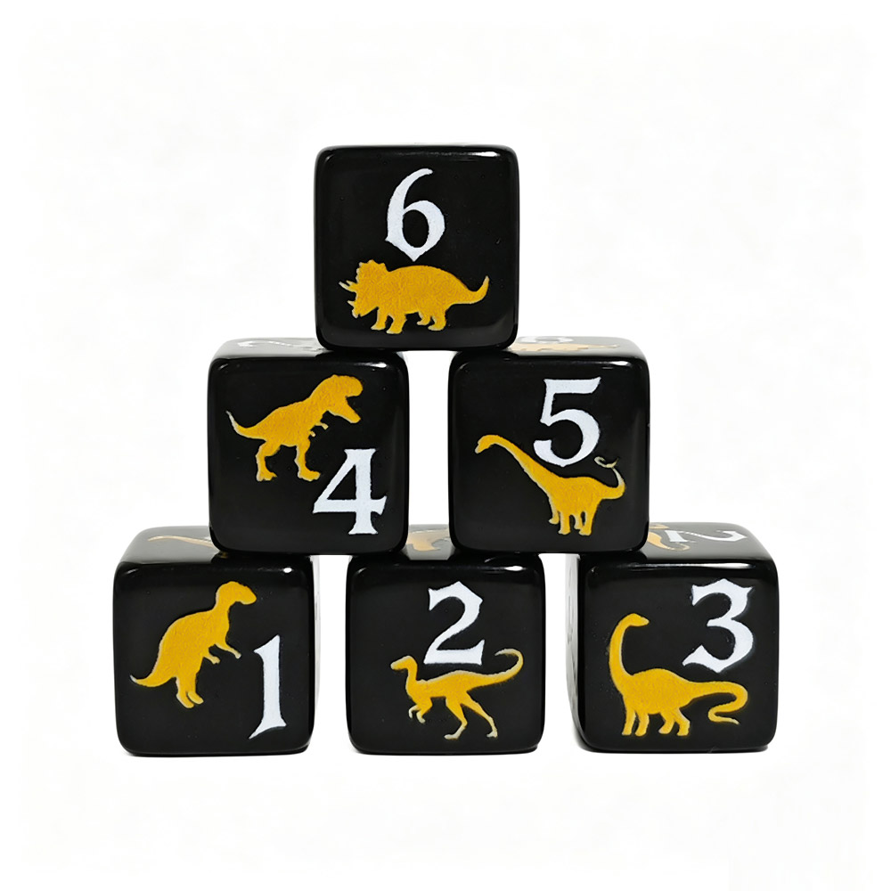 12PCS Black & Yellow Dinosaur  - đánh giá và giá Board Game Print