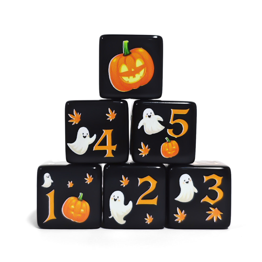 12Pcs 16MM Black Acrylic D6 Di - đánh giá và giá Board Game Print
